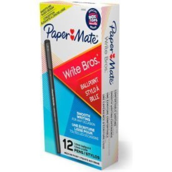 Sanford Paper Mate® Write Bros Ballpoint Stick Pen, Medium, Black Ink, Dozen 3331131C